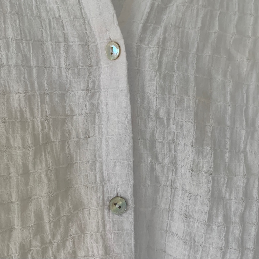 Eileen Fisher 3/4-Sleeve Stretch-Cotton Voile Box Tunic Top - Picture 6 of 8